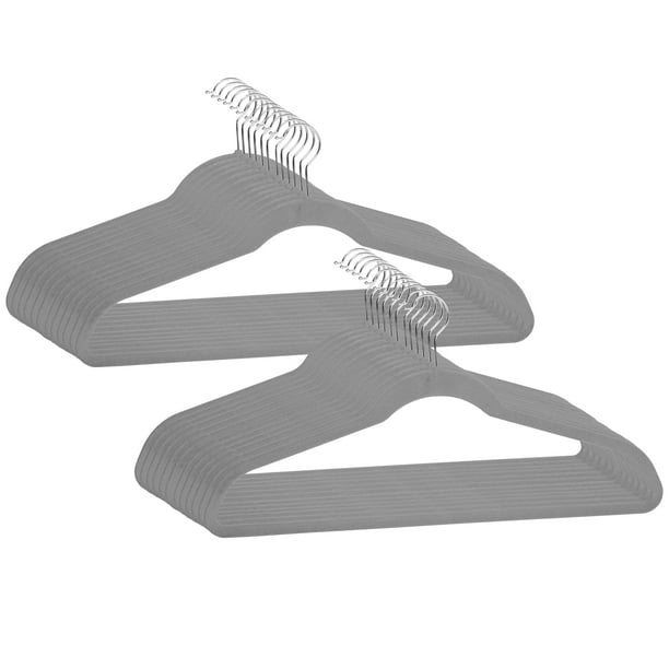Simplify 24 Pack Extra Wide Velvet Coat Hangers in Grey