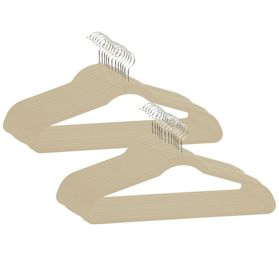 Simplify 24 Pack Extra Wide Velvet Coat Hangers in Ivory