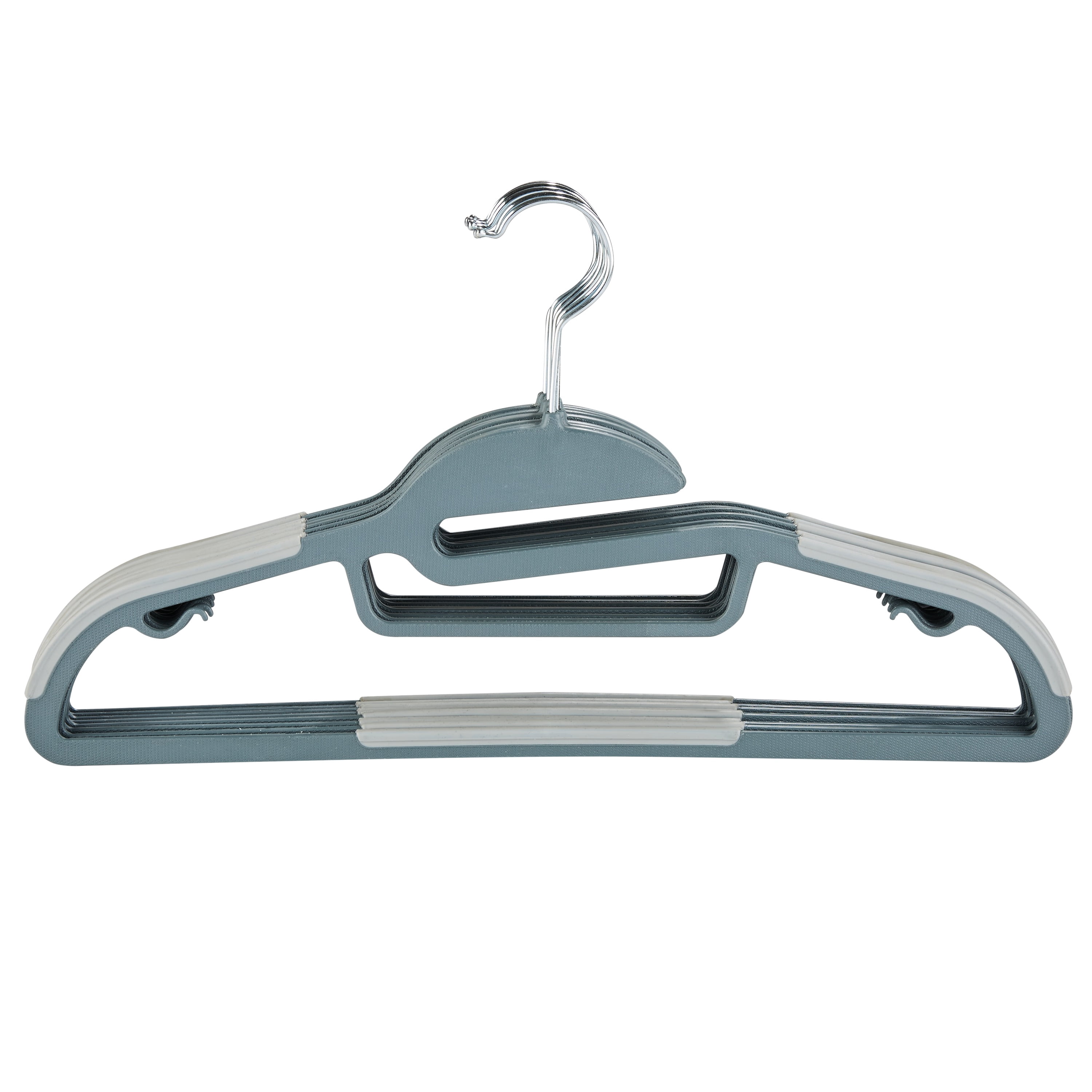 Simplify 24 Pack Plastic Ultimate Adult Shirt Hanger in Dark Grey