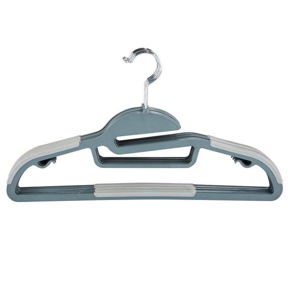 Simplify 24 Pack Plastic Ultimate Adult Shirt Hanger in Dark Grey