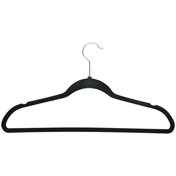 Simplify 24 Pack Slim Velvet Hangers in Black