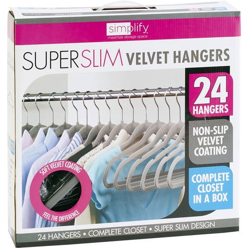 Simplify Slim Velvet Clothes Hangers | 25 Pack | Non-Slip | Shirts | Suit |  Pants | Dresses | Garments | Closet Storage & Organization | Durable 