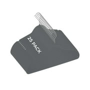 Simplify 25 Pack Slim Velvet Suit Hangers in Gray