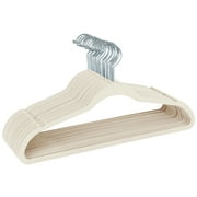 Simplify 25 Pack Slim Velvet Suit Hangers in Ivory