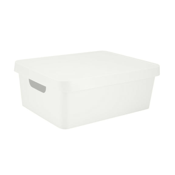 Simplify 3.74 gal Plastic Storage Boxes, White