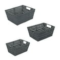 thumbnail image 1 of Simplify 3 Pack Set Rattan Storge Baskets in Charcoal, 1 of 15