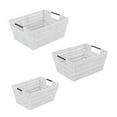 thumbnail image 1 of Simplify 3 Pack Set Rattan Tote Storage Baskets in White, 1 of 14