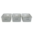 thumbnail image 1 of Simplify 3 Pack Small Herringbone Plastic Storage Basket In Grey, 1 of 9