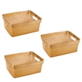 thumbnail image 1 of Simplify 3 Pack Small Plastic Glitter Storage Tote Baskets, Gold, 1 of 5
