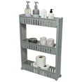 thumbnail image 1 of Simplify 3 Tier Slim Slide Out Plastic Storage Cart in Grey for Laundry Room or Closet, 1 of 10