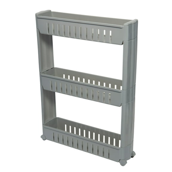 Simplify 3 Tier Slim Slide Out Storage Cart in Grey