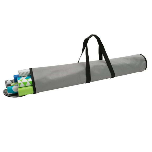 Simplify 30" Wrapping Paper Storage Bag, Holiday Storage Polyester, Grey
