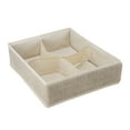 thumbnail interactive-video image 1 of Simplify 4 Compartment Closet Drawer Organizer in Faux Jute, 1 of 7