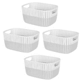 thumbnail image 1 of Simplify 4 Pack 2-Tone Decorative Medium Storage Basket Plastic in Heather Grey, 1 of 7