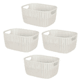 thumbnail image 1 of Simplify 4 Pack 2-Tone Decorative Plastic Medium Storage Basket in Ivory, 1 of 7