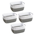 thumbnail image 1 of Simplify 4 Pack 2-Tone Decorative Small Storage Basket in Grey, 1 of 6