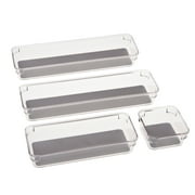 Simplify 4 Pack Multipurpose Clear Drawer Organizers