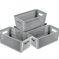 thumbnail image 1 of Simplify 4 Pack Slide 2 Stack It Plastic Small Storage Baskets in Grey, 1 of 8