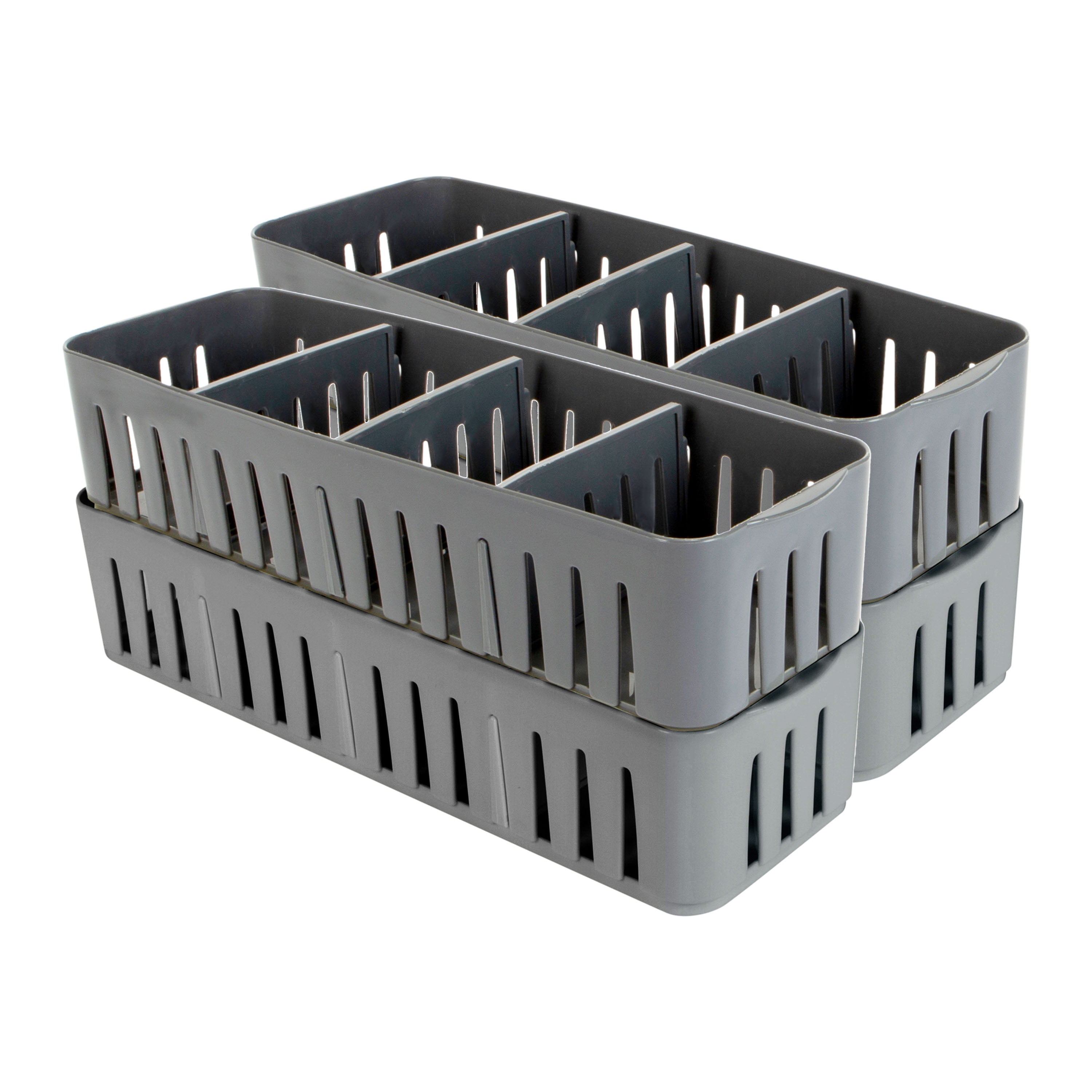 V4 2 Pieces 276*279*128MM Plastic Stackable Organizer Shelf Bin Rack Bin  With Divider Divisible Storage Bins For Toys - AliExpress