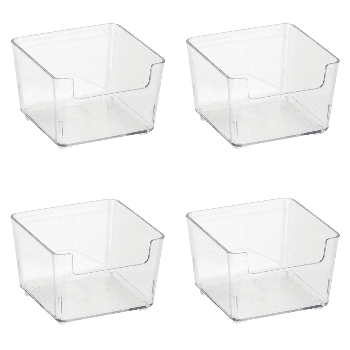 Simplify 4 Pack Small Square Clear Drawer Organizer 3.74" Wide 3.78 Length in Clear