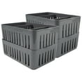 thumbnail image 1 of Simplify 4 Pack Stackable Plastic Organizer Baskets with Dividers in Gray, 1 of 6