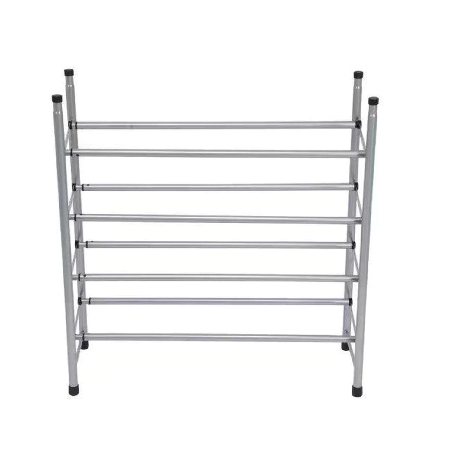 Simplify 4 Tier Metal Expandable 12 to 24 Pair Shoe Rack in Gray ...