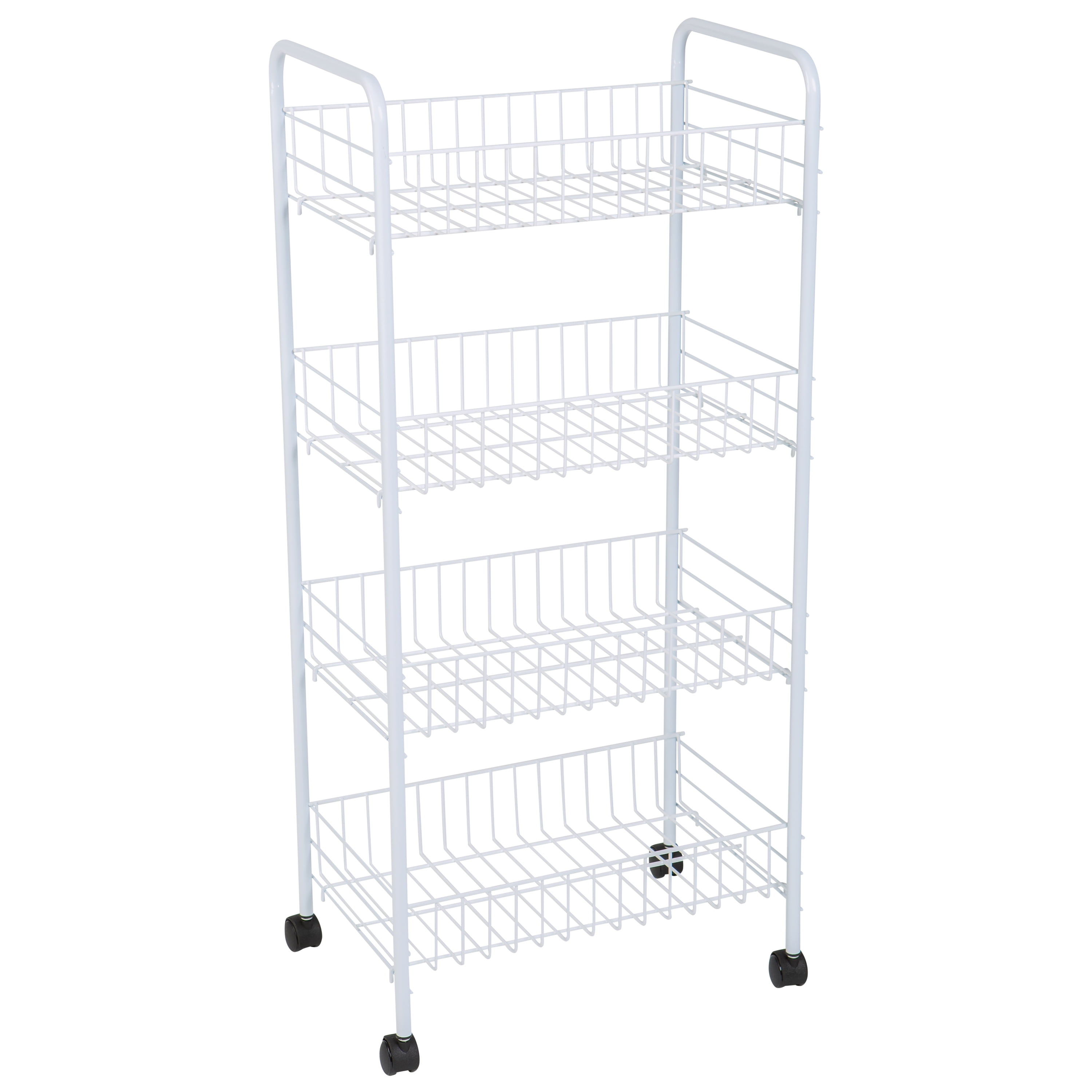 White 4-Tier Rolling Utility Storage Cart