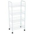 thumbnail image 1 of Simplify 4 Tier Rolling Storage Cart in White, 21.4" x 9.4" x 32.68", 1 of 9