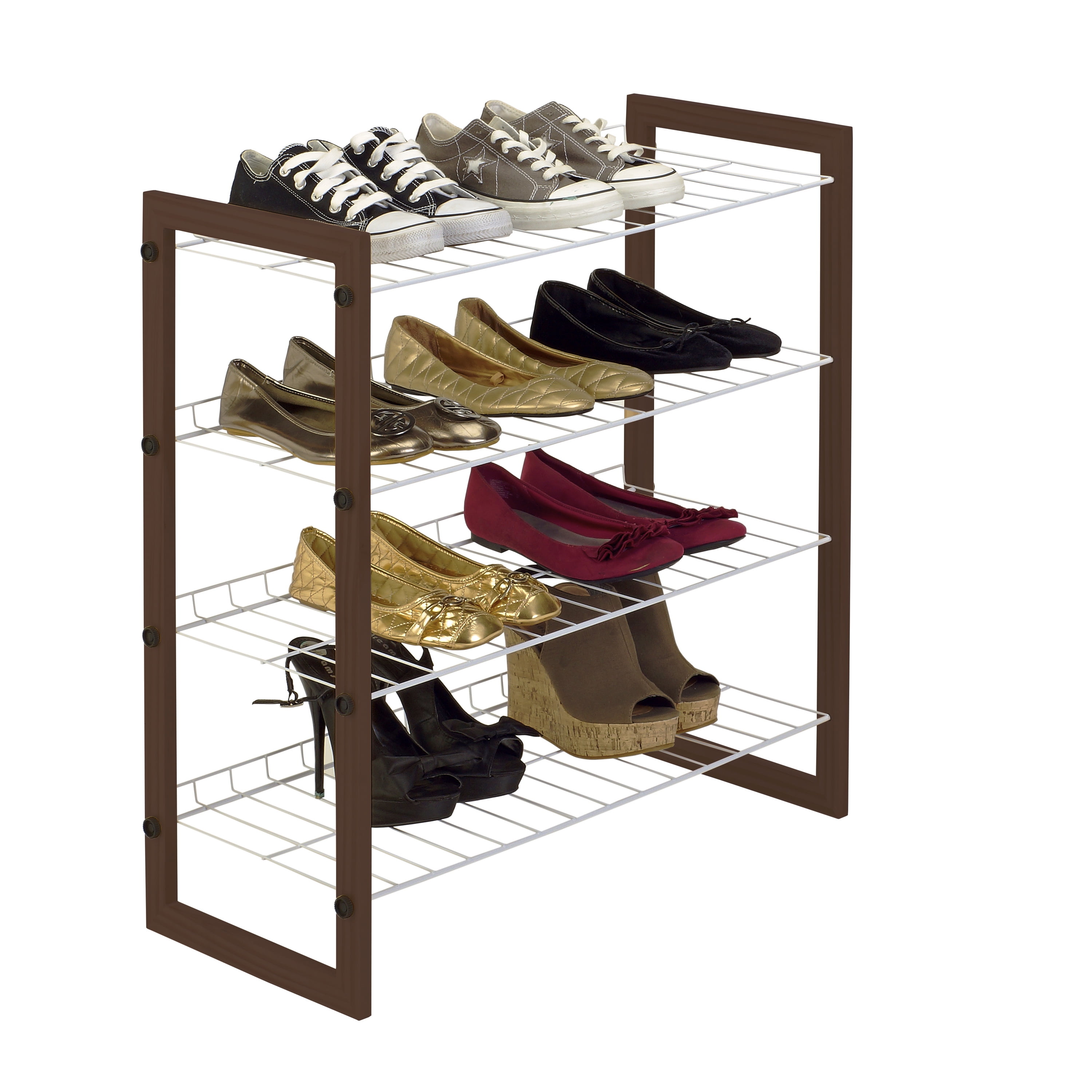 EnHomee Metal Shoe Rack for Entryway 6 Tier Closet Shoe Organizer for 20-24  Pairs Storage, Black 