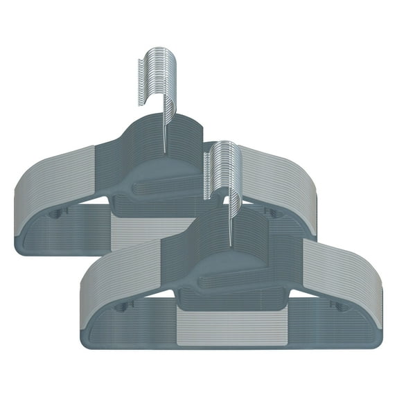 Simplify 40 Pack Ultimate Plastic Shirt Hanger in Dark Grey