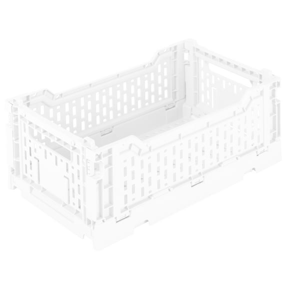 Simplify 4LT Collapsible Plastic Storage Crate in White