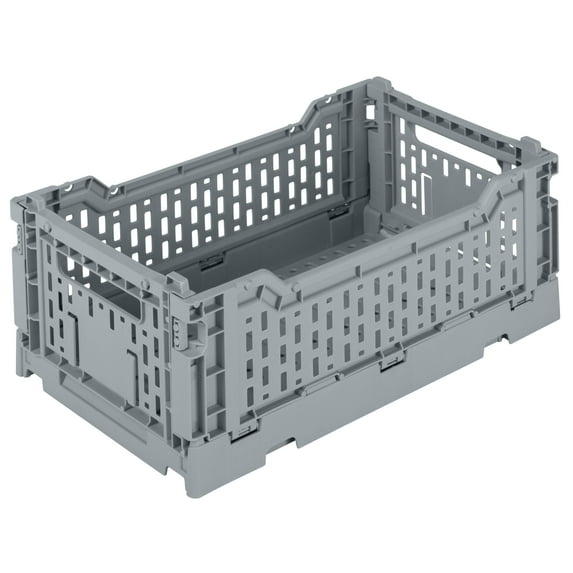 Simplify 4LT Plastic Collapsible Storage Crate in Grey