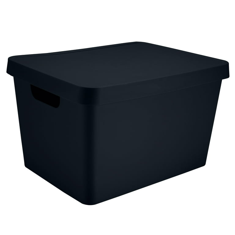 Simplify 5.61 gal Plastic Storage Boxes, Charcoal 