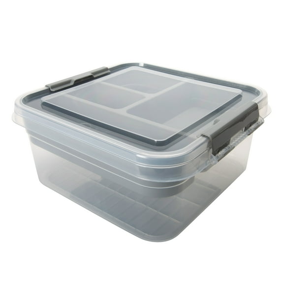 Simplify 5 Compartment Gift Supply Storage Box in Grey