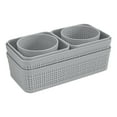 thumbnail image 1 of Simplify 6 Pack Multi-Sized Organizing Basket Plastic Storage Set in Grey, 1 of 12