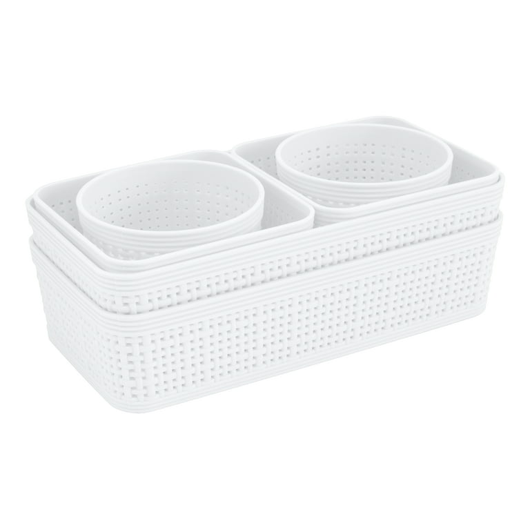 Set of 6 Plastic Storage Baskets for Organizing Storage Container