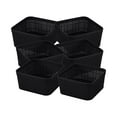 thumbnail image 1 of Simplify 6 Pack Plastic Organizing Storage Basket Set, Black, 1 of 8