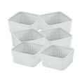 thumbnail image 1 of Simplify 6 Pack Plastic Organizing Storage Basket Set, White, 1 of 8