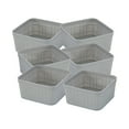 thumbnail image 1 of Simplify 6 Pack Plastic Organizing Storage Basket Set in Grey, 1 of 8