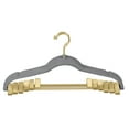 thumbnail image 1 of Simplify 6 Pack Velvet Hangers with Clips in Grey, 1 of 4
