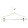 thumbnail image 1 of Simplify 6 Pack Velvet and Metal Clothing Hangers with Clips in Ivory, 1 of 8