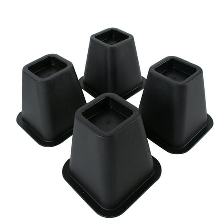 Simplify 6 inch Durable Plastic Bed Risers 4 Pack in Black, 2.75 lb