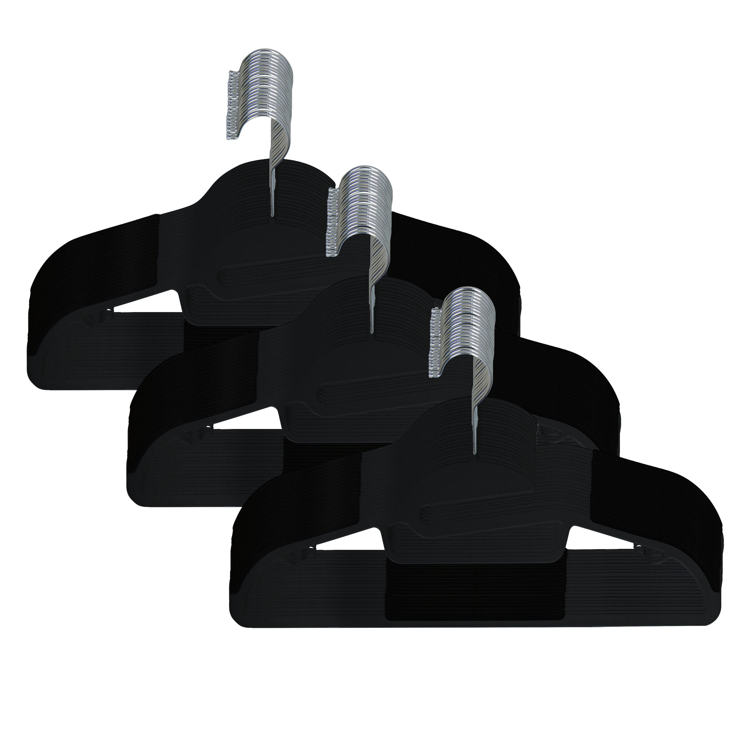 Simplify 64 Pack Plastic Ultimate Shirt Hanger in Black