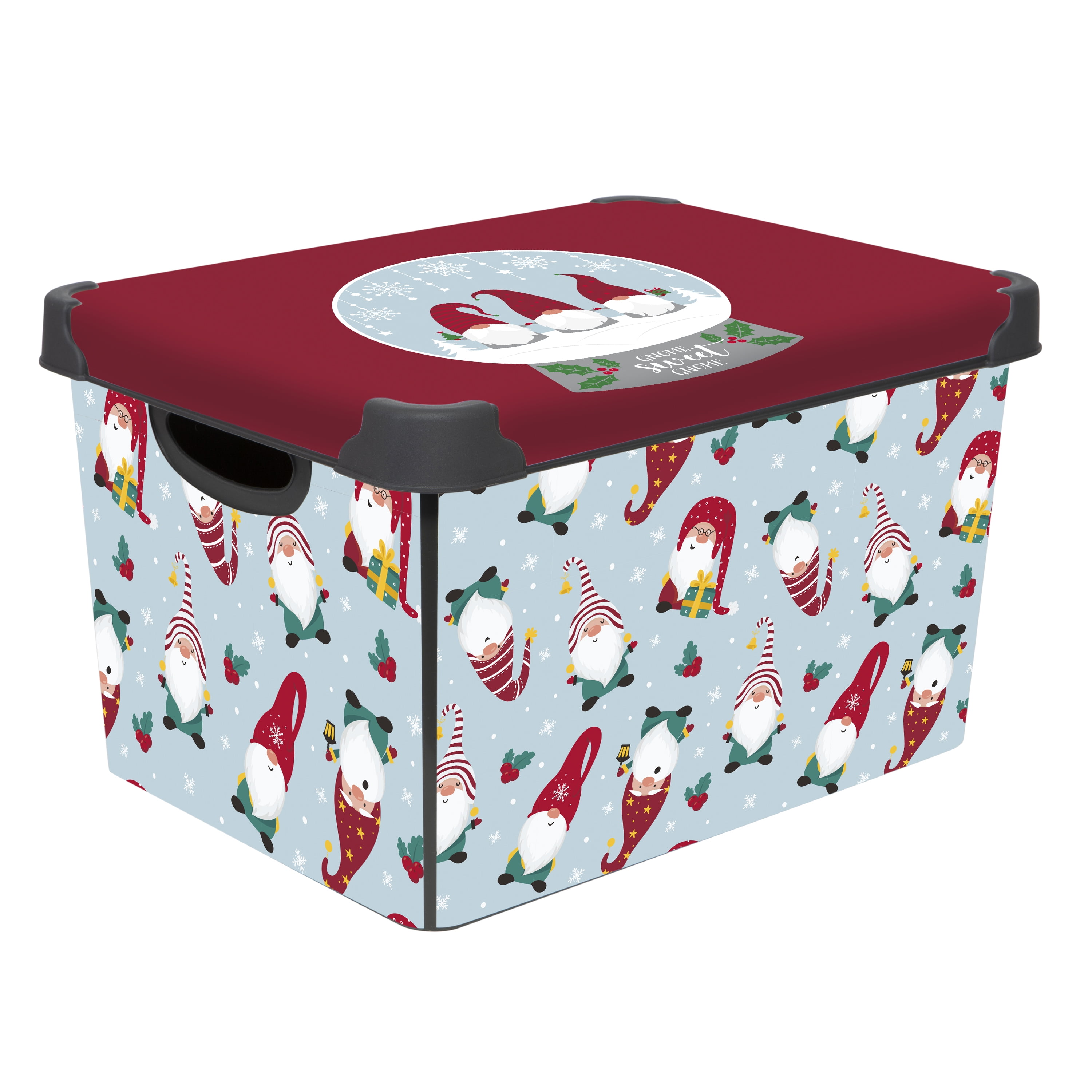 Simplify 7.48 Gallon Gnome Design Plastic Storage Basket Bin