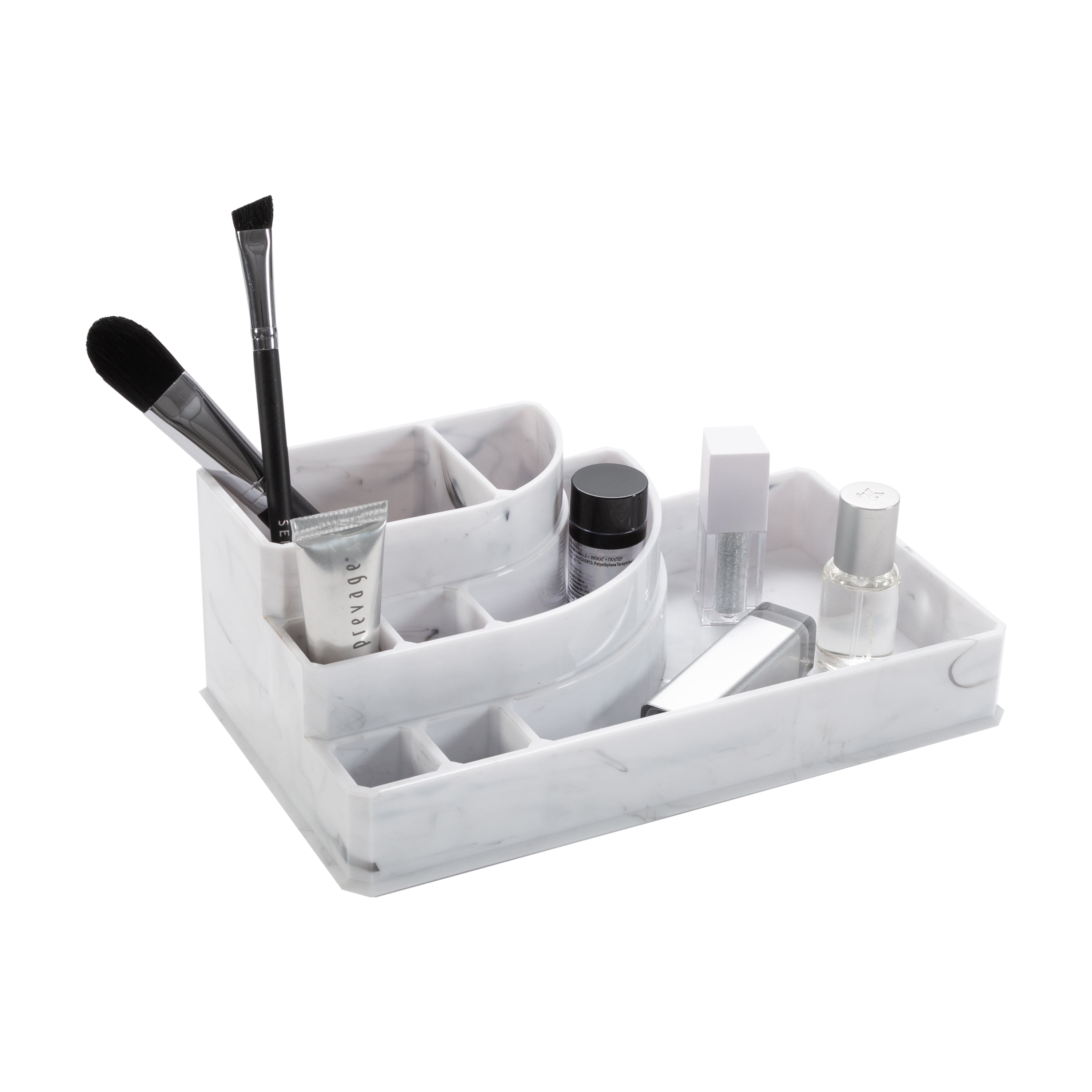Simplify 8 Section Cosmetic and Jewelry Holder Makeup Organizer in Marble