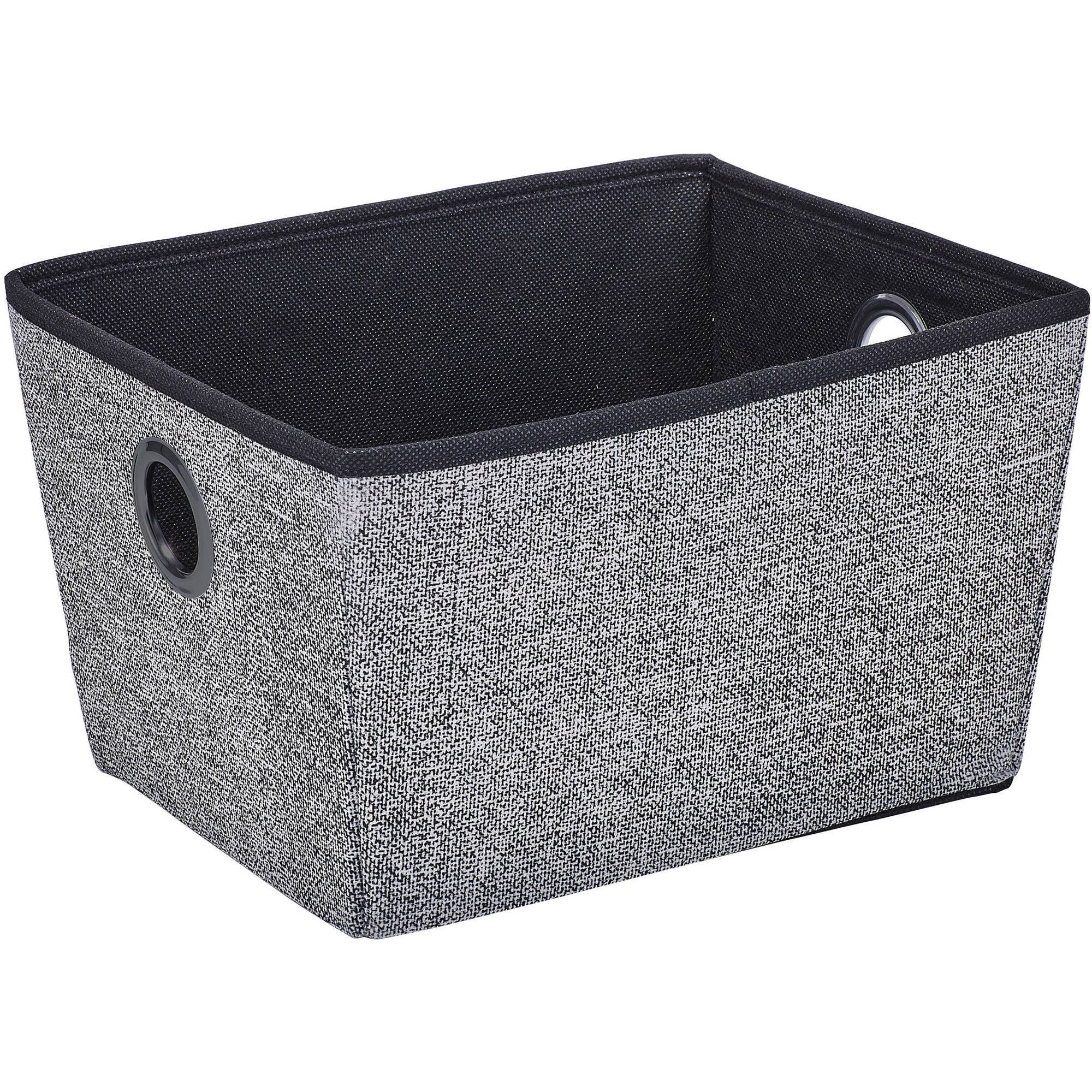 Simplify 9.35 Gallon Large Grommet Nonwoven Storage Bin, Black