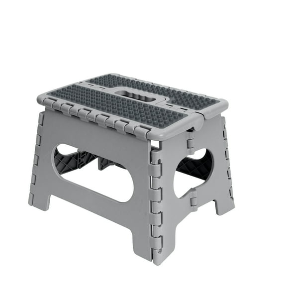 Simplify 9" Anti-Skid Folding Single Step Stool in Grey Polypropylene