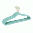 thumbnail image 1 of Simplify Adult 10 Pack Super Slim Velvet Hangers with Gold Hook in Pool Blue, 1 of 4