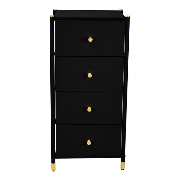 Simplify Adult 4 Drawer Luxury Dresser in Black