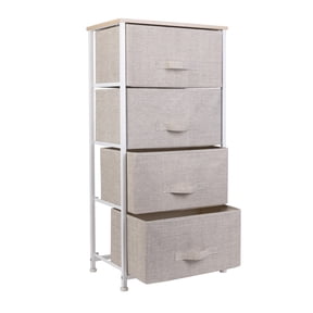 Simplify Adult Nonwoven 4 Drawer Storage Chest in Beige